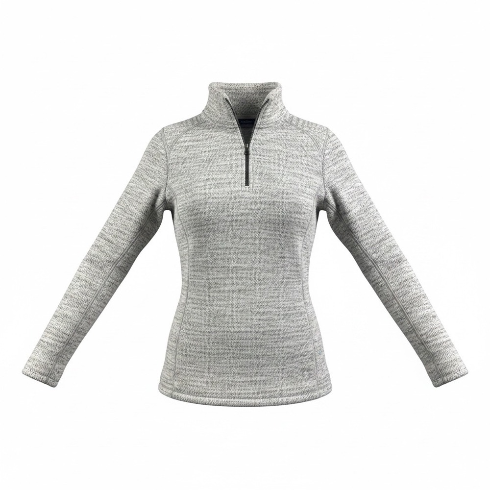 Kuhl Alaska Quarter Zip Pullover Sweater Gray Heather Fleece Lined Womens XS